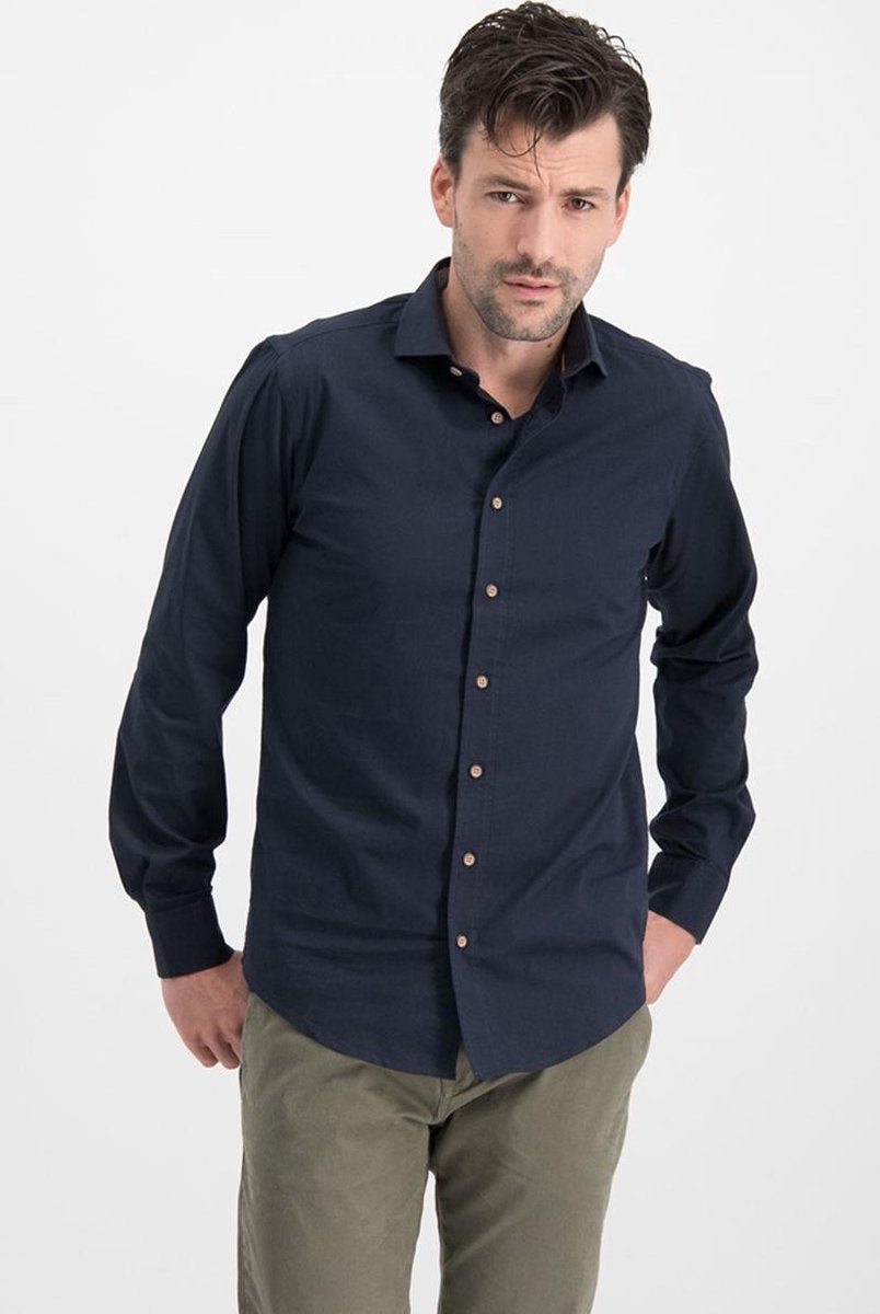 Haze&Finn overhemd Solid stretch Navy (ME-0103)