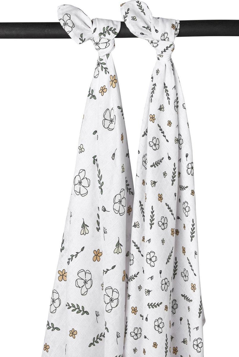 Meyco 2-pack biologische swaddles Floral
