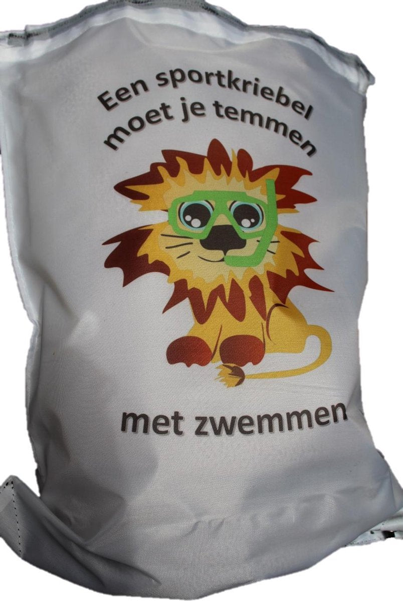 Zwemzakje "SNORKELENDE LEEUW" wit