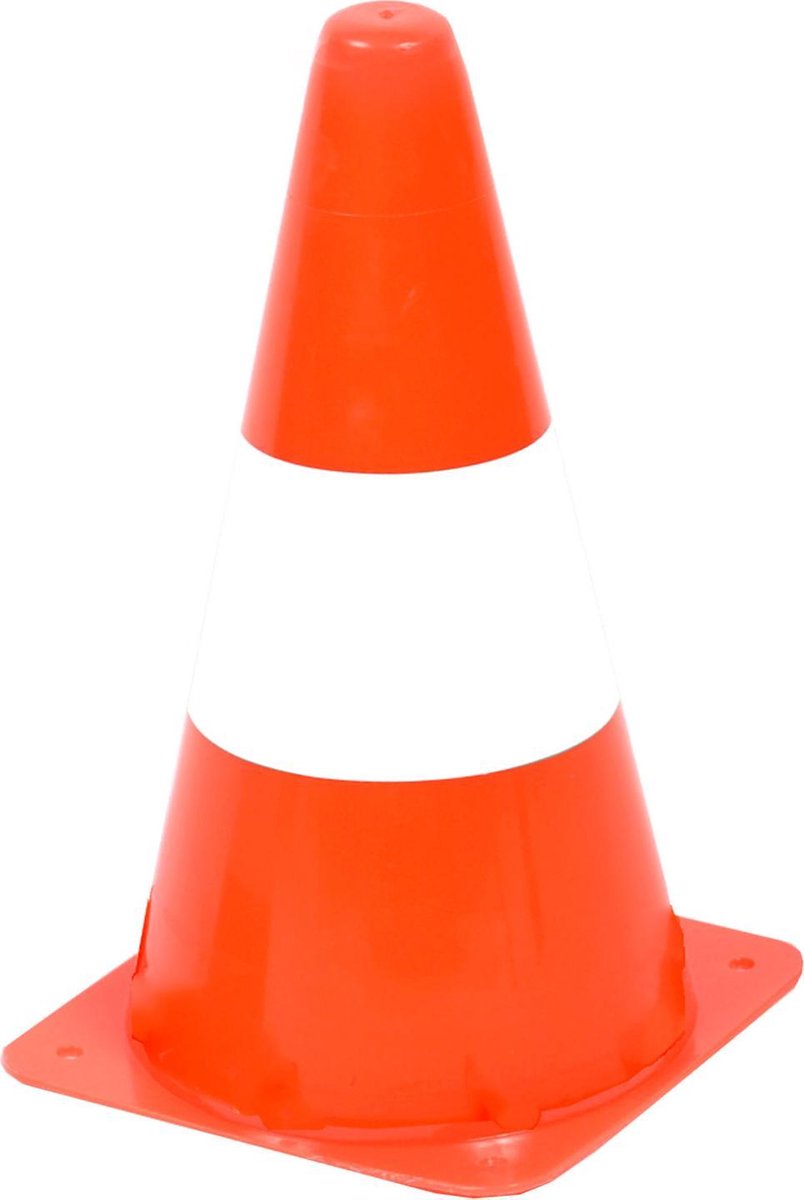 Markeringspionnen | 4 Stuks | H 24 cm | 1 witte Band | Stevige pion | Kegel | Pilonnen | Pylon