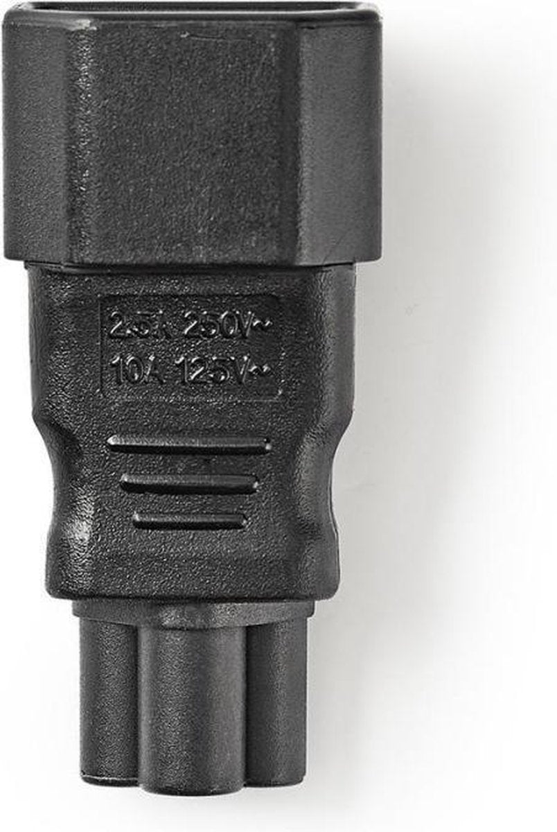 Voedingsconnector | IEC-320-C14 mannelijk - IEC320-C5 vrouwelijk | Zwart
