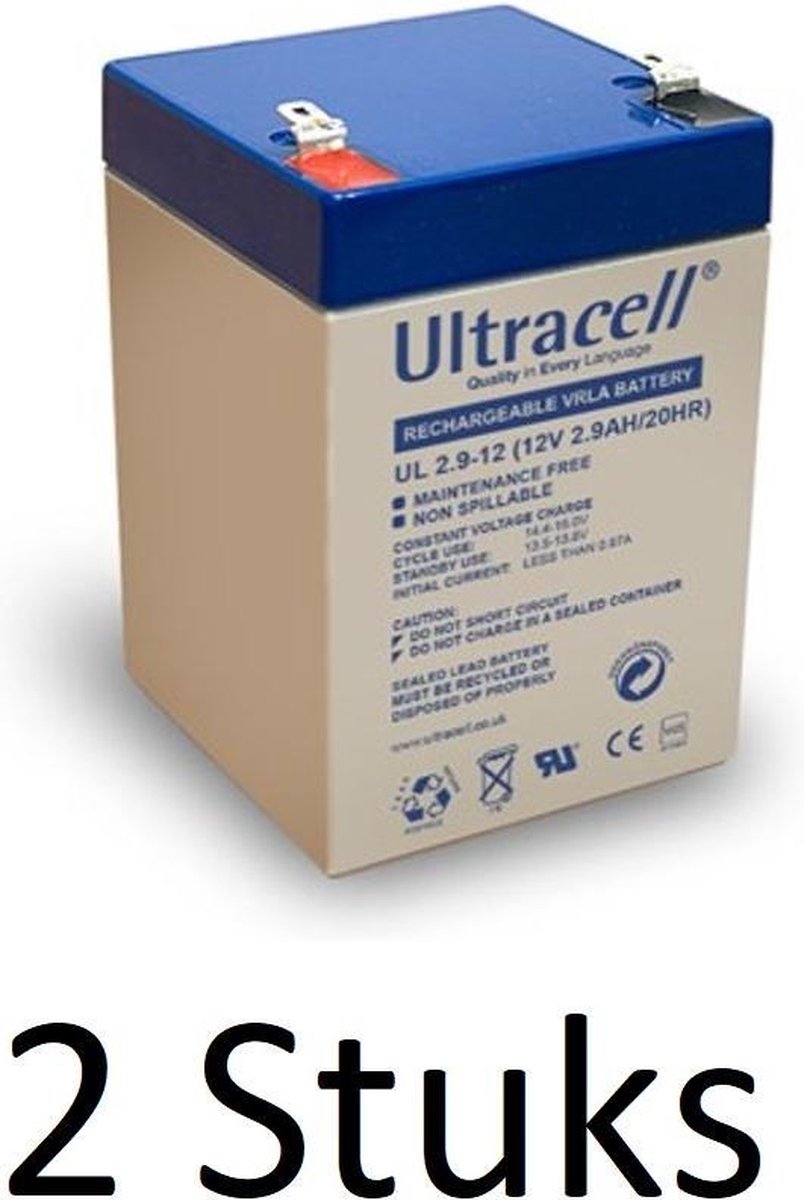2 Stuks Ultracell Loodaccu UL 12v 3400mAh