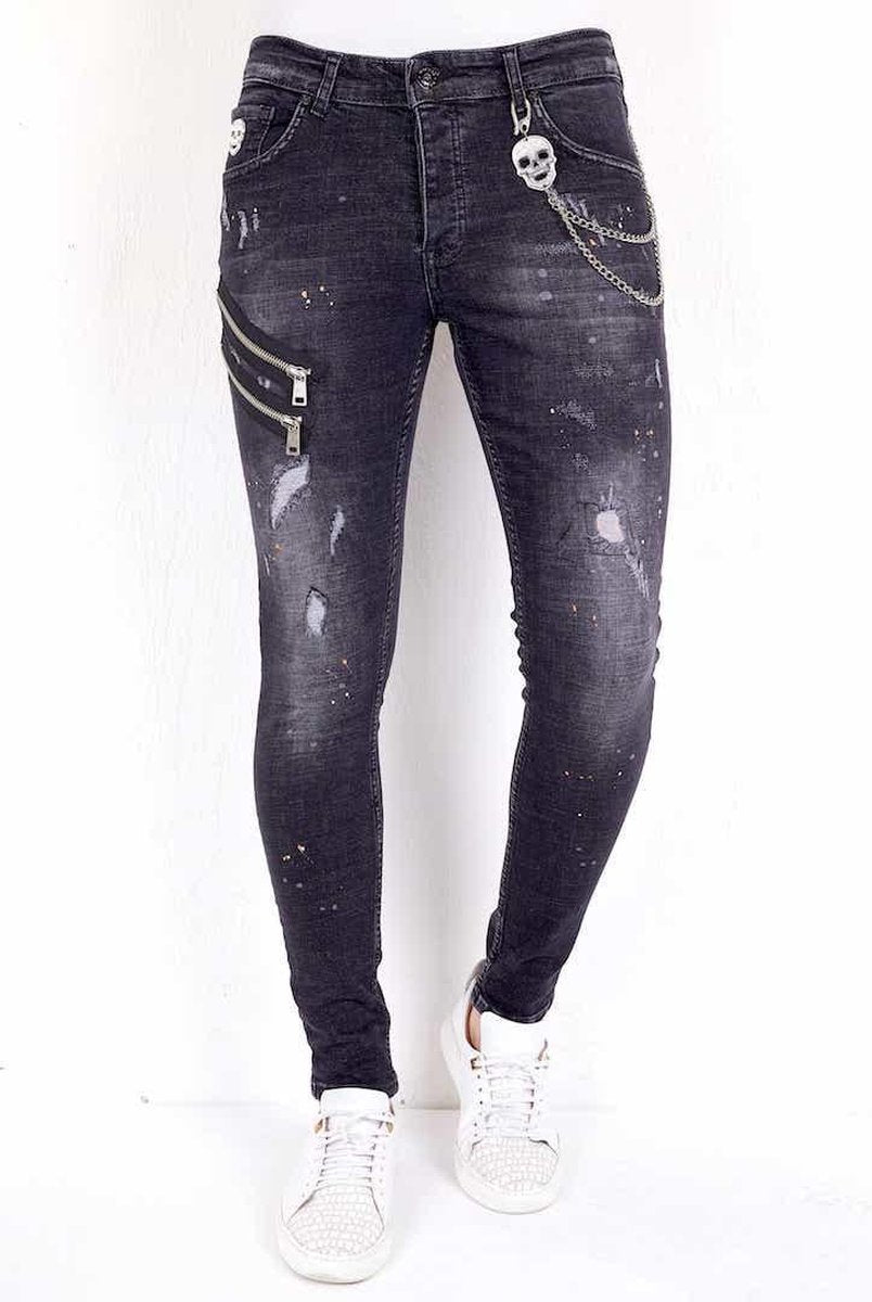 Local Fanatic Exclusive Slim Fit Jeans Stretch Heren - 1007- Zwart - Maten: 32