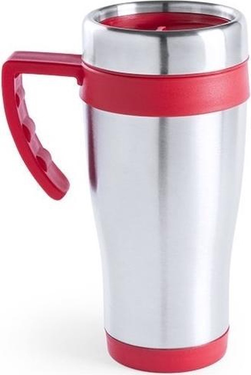 Roestvrijstalen thermo beker rood 500 ml