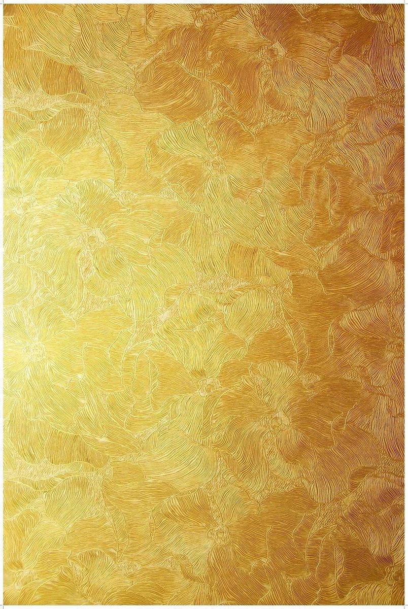 Bresser Achtergronddoek van 100% Katoen - 80x120 cm - Stof met Print - Golden Flower