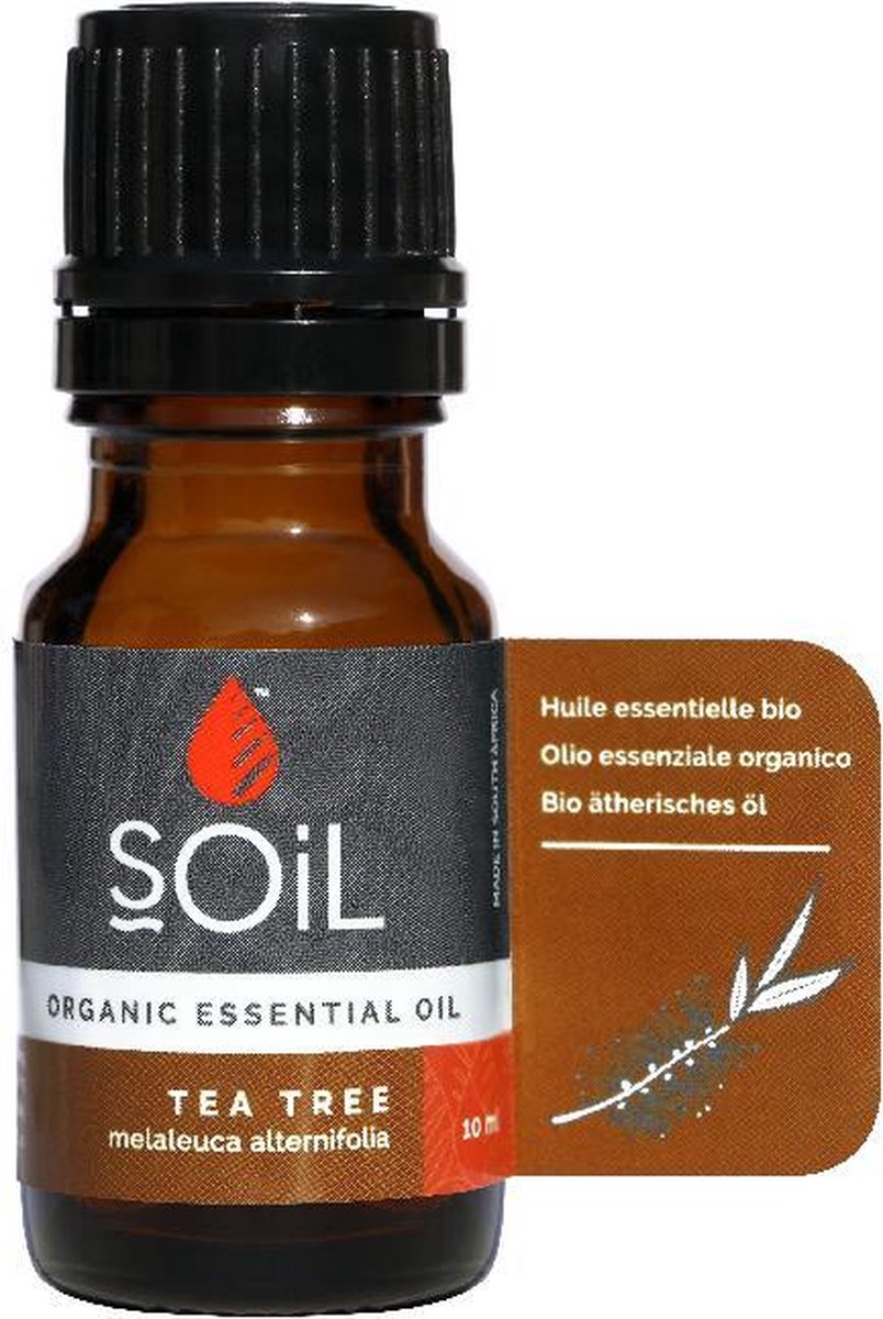Soil Biologische Etherische Tea Tree Olie -10 Ml - Organic Melaleuca Alternifolia - Acne - Schimmelnagels