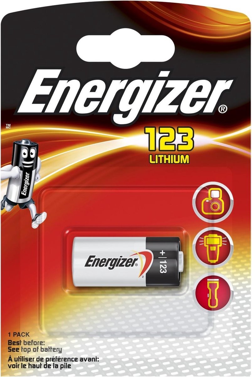 Energizer foto lithium cr123a batterij - 1 stuk