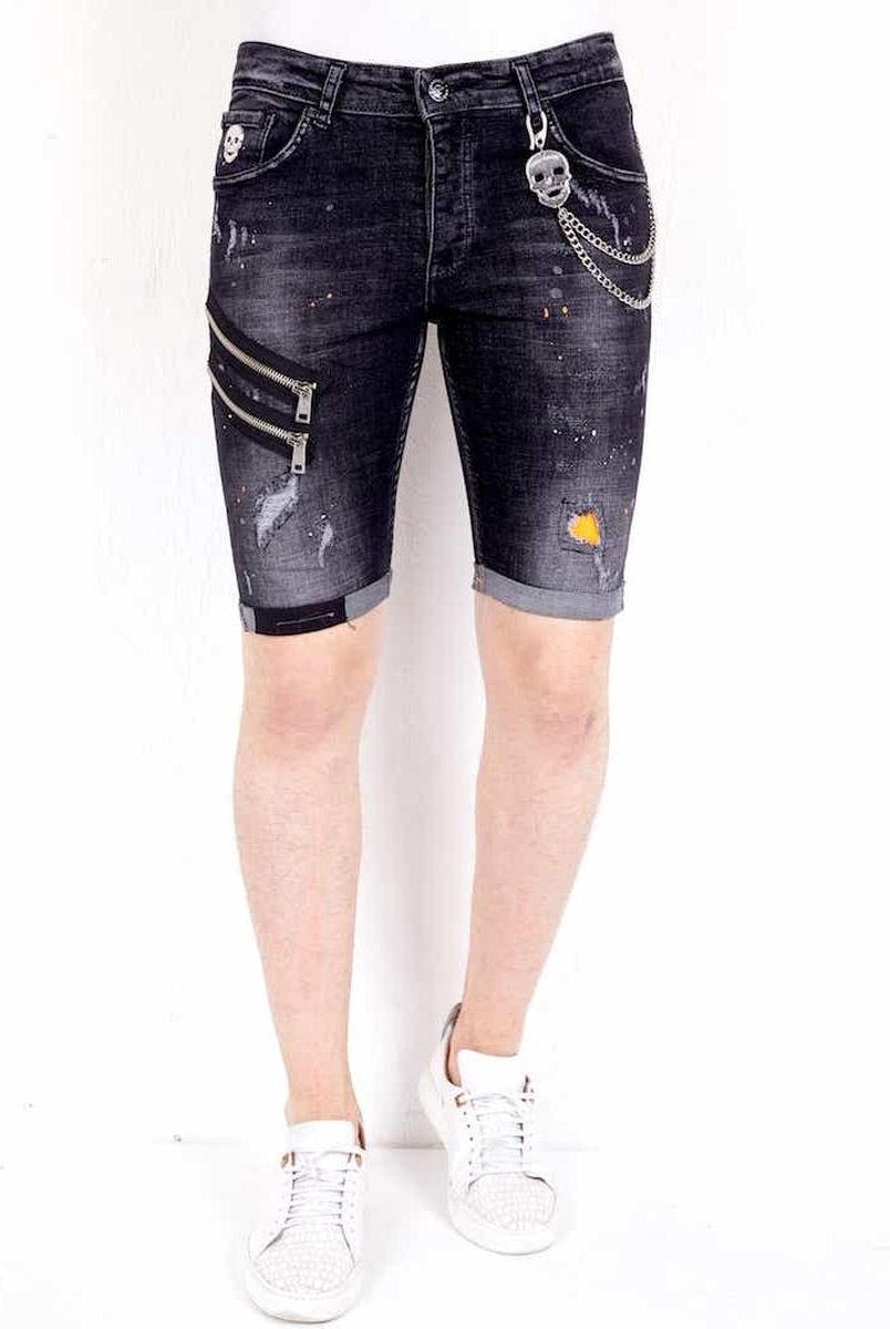Local Fanatic Exclusive Slim fit Korte Broek Heren - 1019 - Zwart - Maten: 36