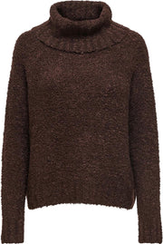 Onlolivia L/s Loose Rollneck Ex Knt 15227776 Chocolate Brown