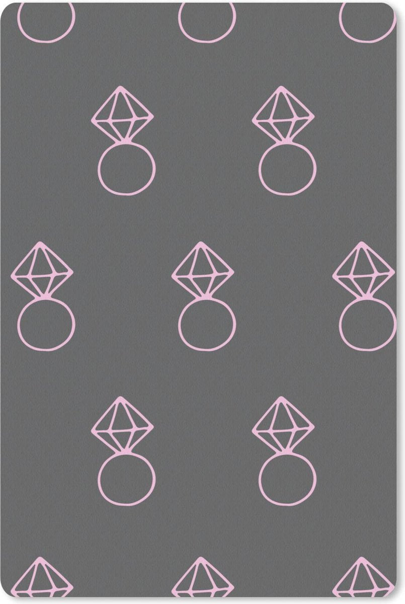 Muismat - Mousepad - Ring - Diamant - Patroon - 40x60 cm