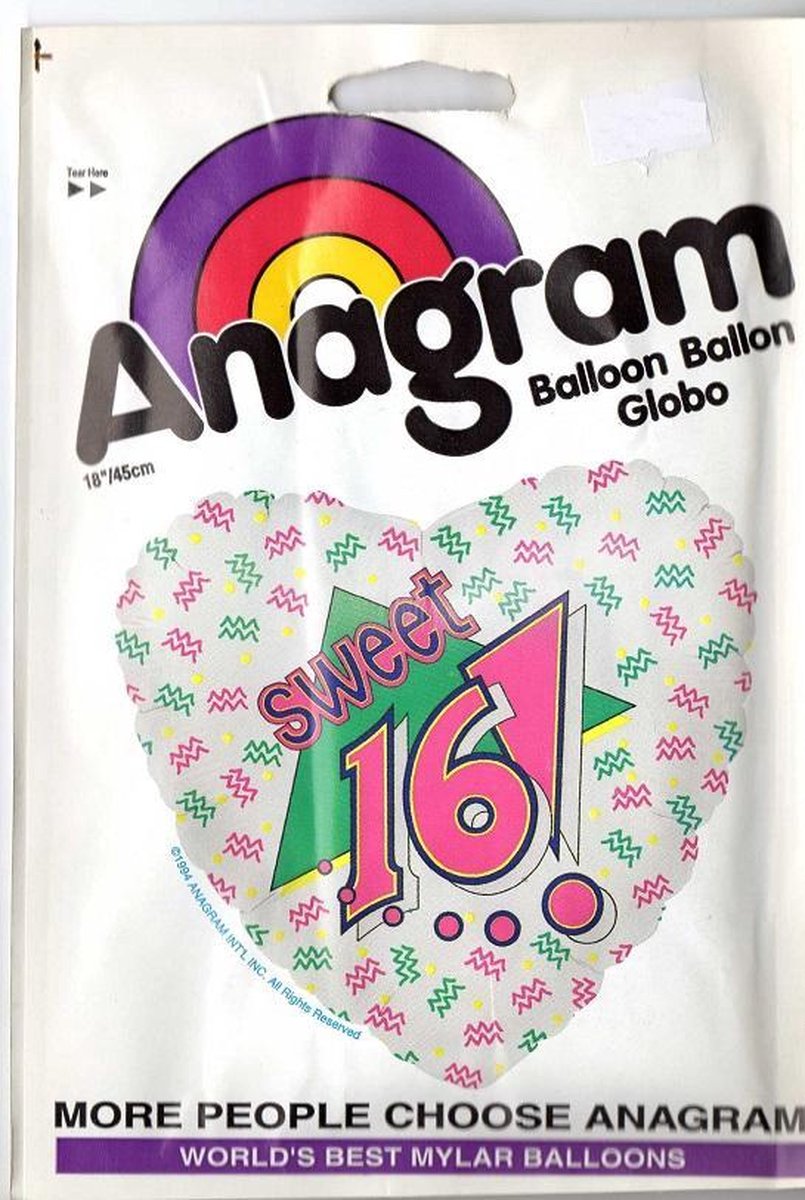 folieballon - sweet 16