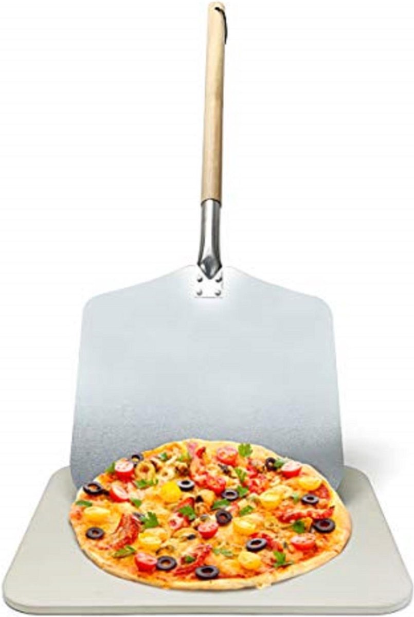 Italian Pizza Stone & Pizza Peel Set | Pizza Stone for Oven Use at Home | Pizza Stone for BBQ | Round