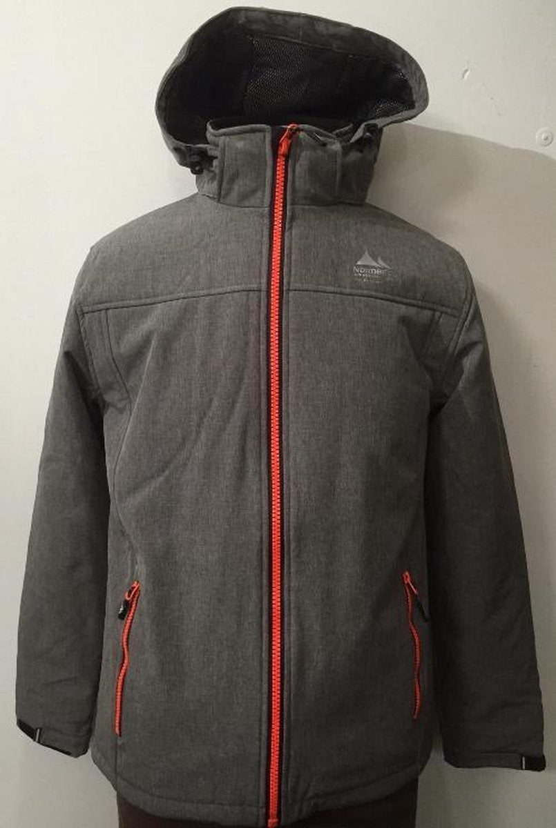 Nordberg heren winterjas Marvin grijs softshell - maat XL