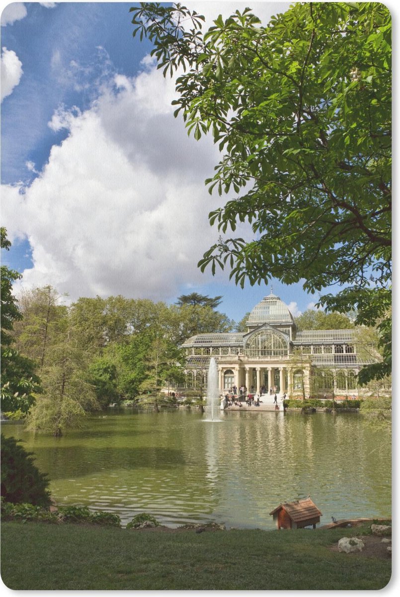 Muismat - Mousepad - Vijver voor het glaspaleis in het Parque del Buen Retiro in Madrid - 40x60 cm