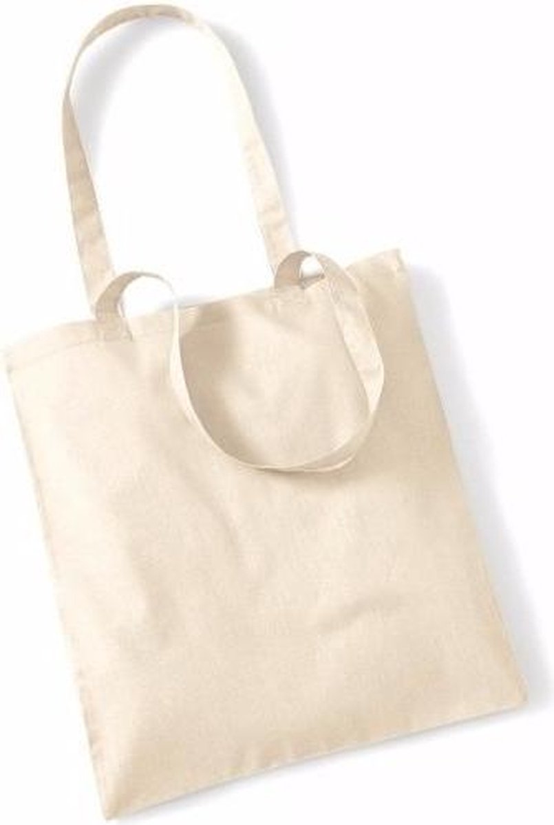 80x Katoenen schoudertasjes naturel 42 x 38 cm - 10 liter - Shopper/boodschappen tas - Tote bag - Draagtas
