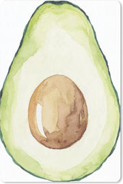Muismat - Mousepad - Illustratie van een doorgesneden avocado in waterverf - 40x60 cm
