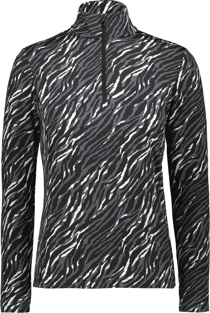 CMP Dames Ski Pully Print Wit/Zwart XS