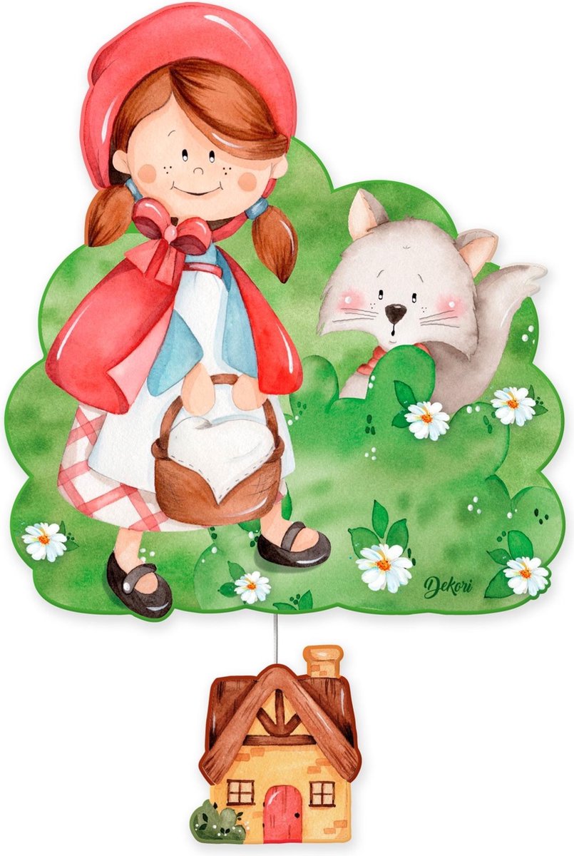 Dekori Muziekdoos Roodkapje Junior 23 X 32 Cm Groen/rood Hout