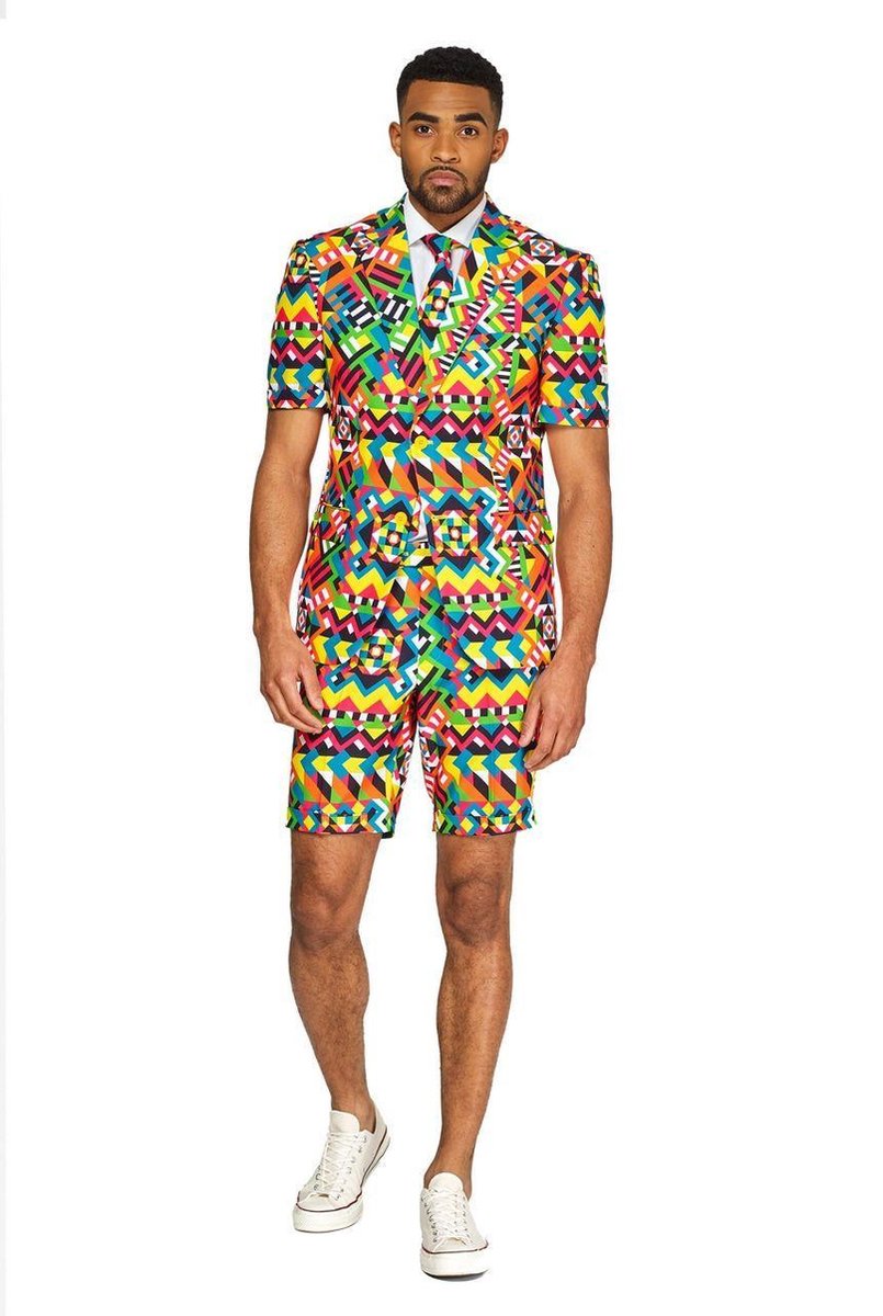 OppoSuits Abstractive - Zomerpak voor heren - Meerkleurig - Festivals - Maat 60