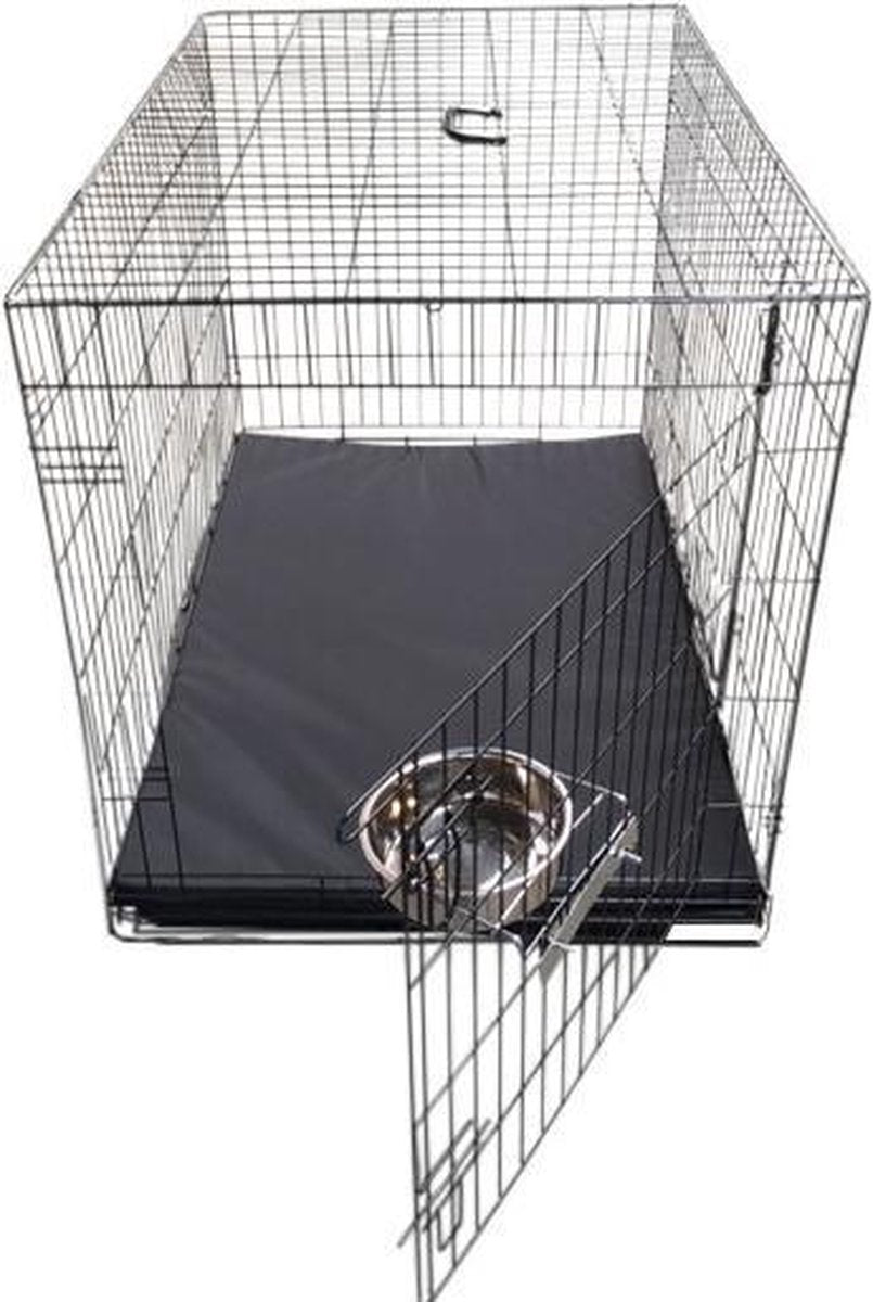 Benchkussen Leatherlook zwart.-maat -90x60cm