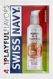 Swiss Navy Playful Straw-Kiwi Pleasures-smaak 4 in 1 Lubricant - 5ml
