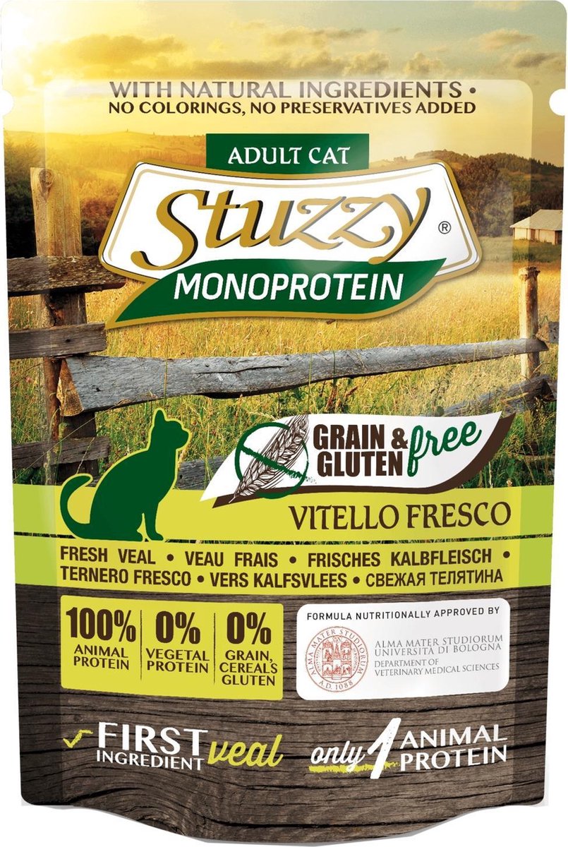 Stuzzy - Kattenvoer - Kalf - Graan vrij - Volledig Natvoer - 16 x 85 gram