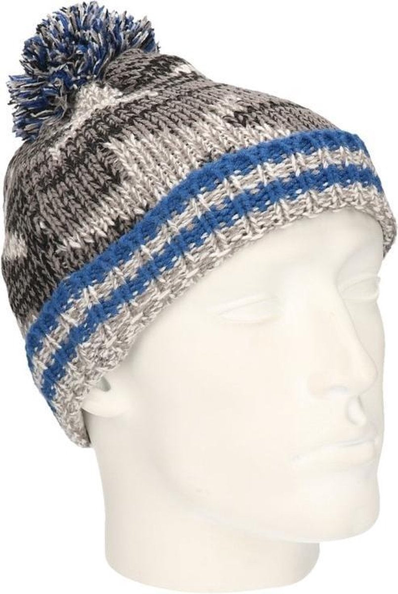 Muts met sterren grijs/blauw voor jongens