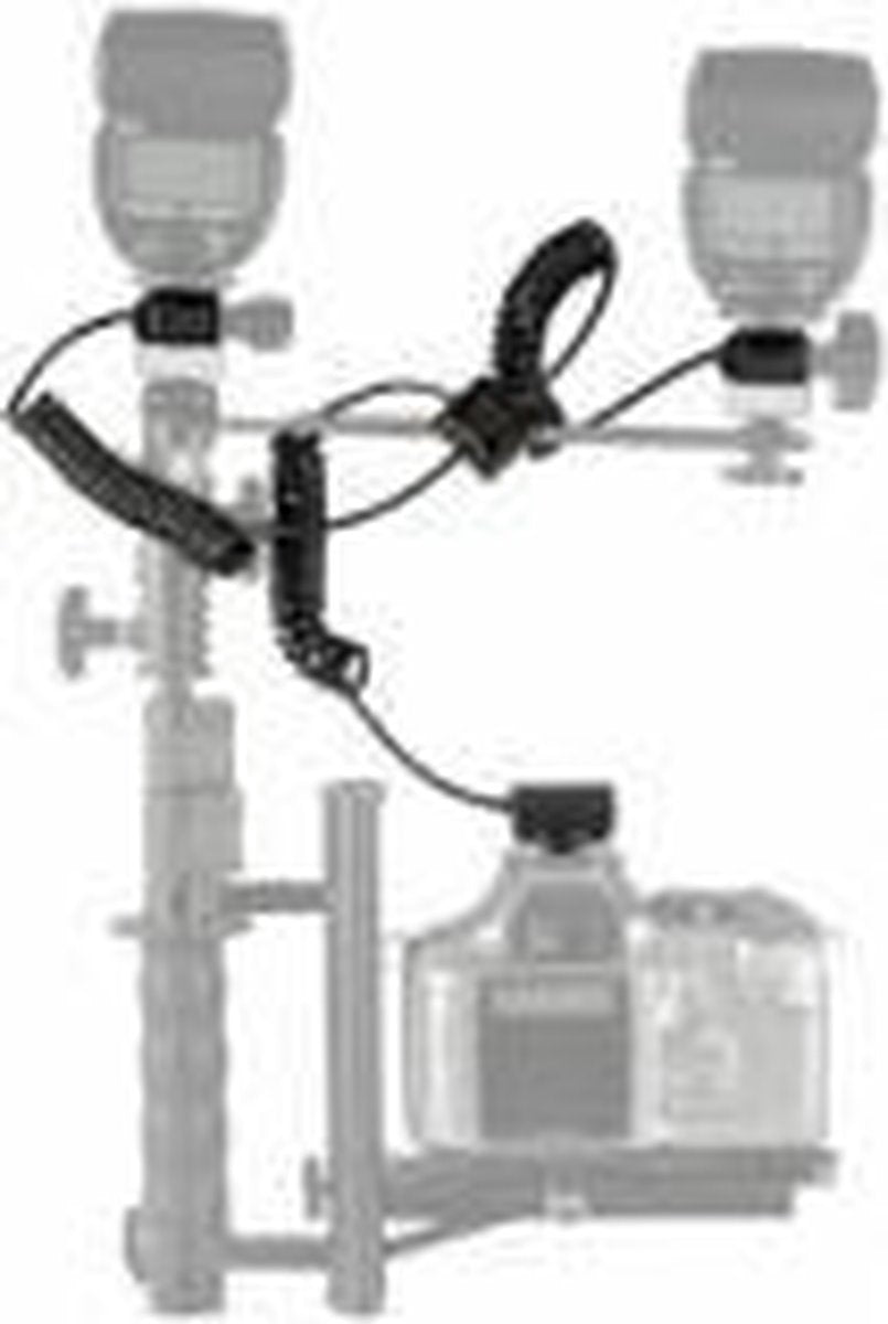 walimex 2-voudige spiraal flits- kabel voor Canon E-TTL