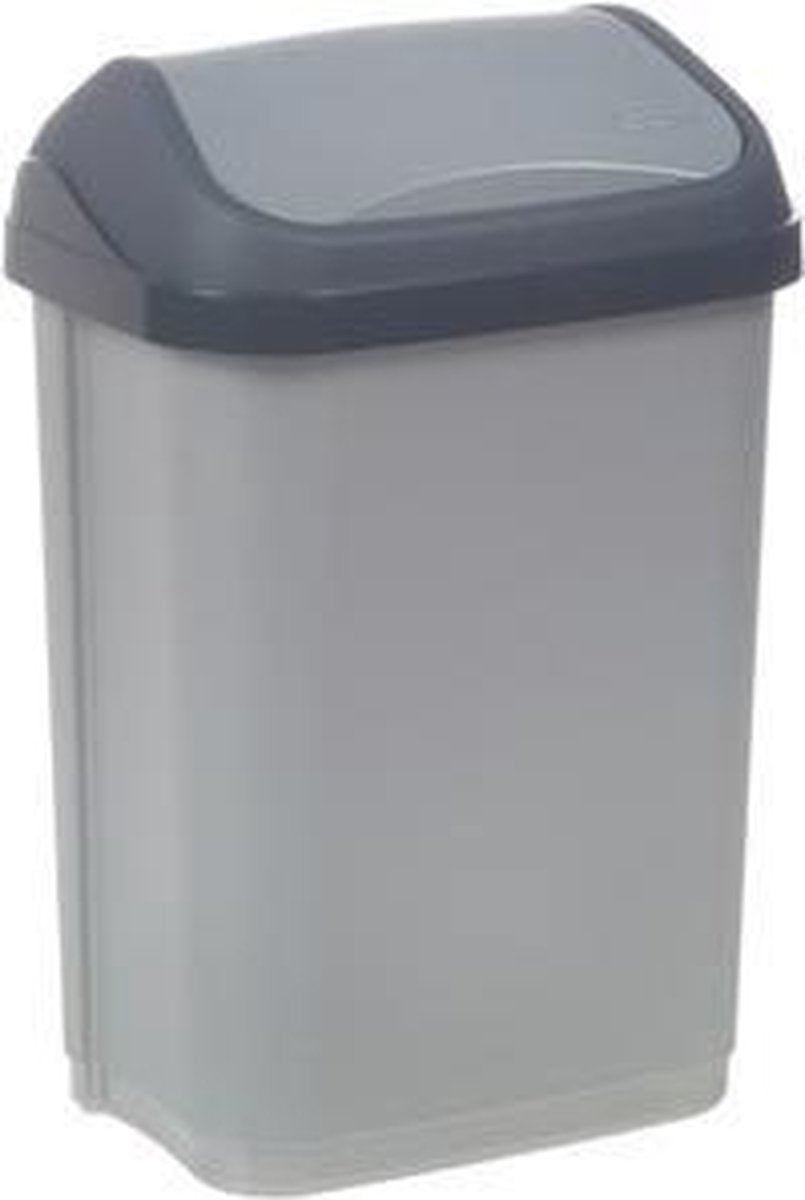 Prullenbak - 10 l - kunststof - grijs