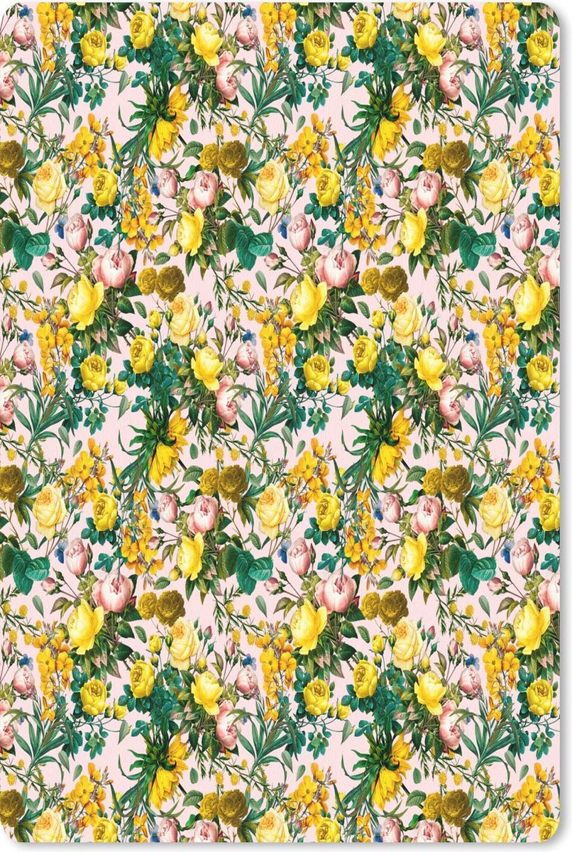 Muismat - Mousepad - Bloemen - Rozen - Geel - 40x60 cm