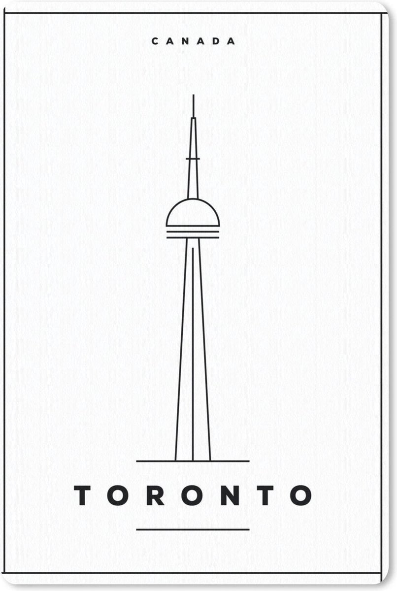 Muismat - Mousepad - Minimalistische illustratie van de wereldstad Toronto - 40x60 cm