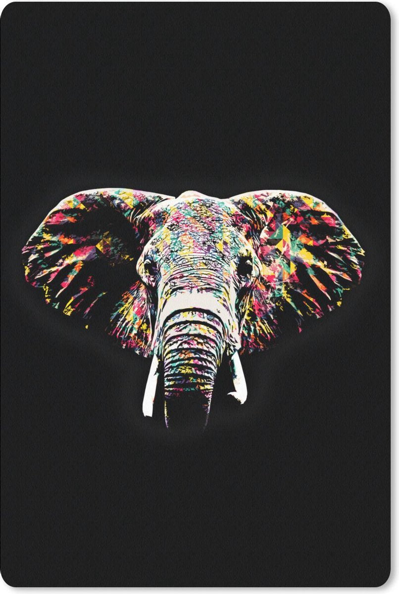 Muismat - Mousepad - Olifant - Verf - Kleuren - 40x60 cm