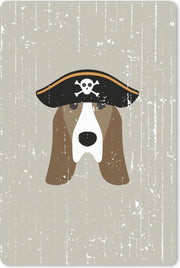 Muismat - Mousepad - Kinderillustratie hond als piraat - 40x60 cm
