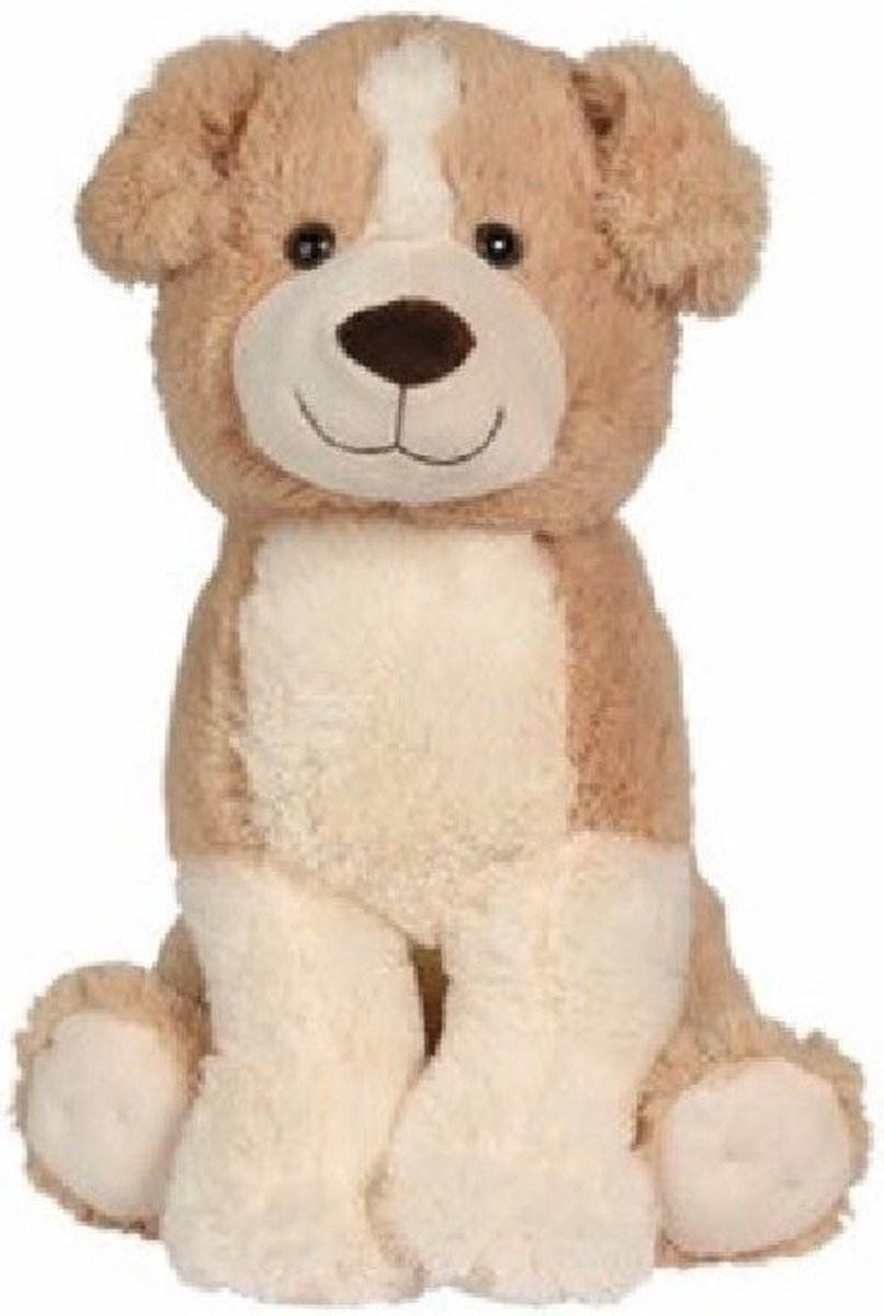Pluche honden knuffel 50 cm zittend - honden huisdieren knuffeldieren - Speelgoed