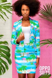 OppoSuits Flamingirl - Vrouwen Kostuum - Gekleurd - Carnaval - Maat 36