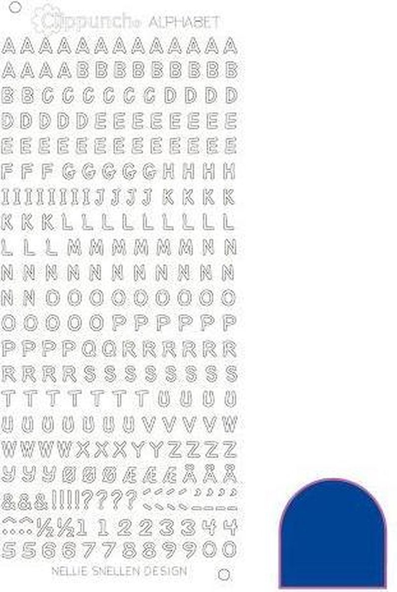 Clippunch Alphabet sticker adhesive blue