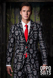 OppoSuits Haunting Hombre - Mannen Zomer Kostuum - Zwart - Halloween - Maat 60