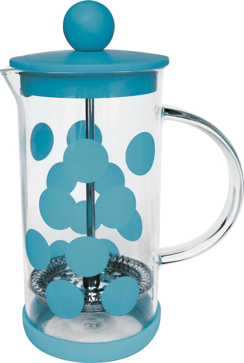 Zak!Designs DotDot Cafetière - Borosilicaatglas - Incl. Anti-slip Bodem - 350 ml - Aqua Blauw