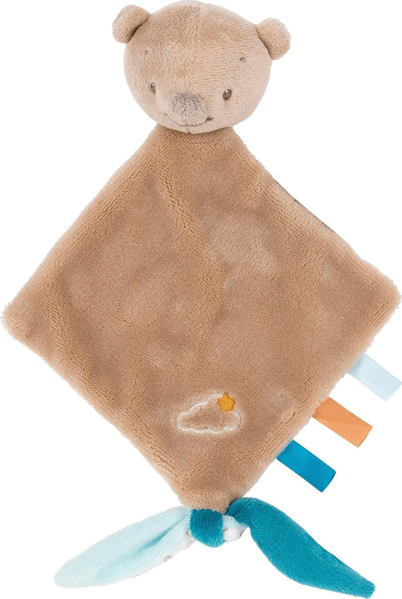Nattou Beer Basile - Knuffeldoekje - Doudou - 25 x 20 Cm - Fopspeenbevestiging