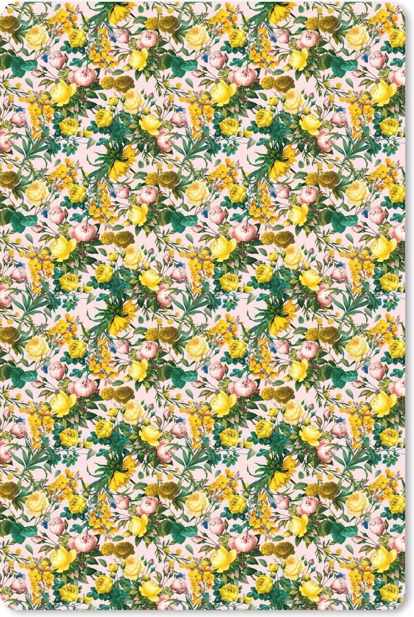 Muismat - Mousepad - Bloemen - Rozen - Geel - 40x60 cm