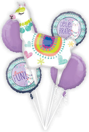 Ballonnen Bouquet Llama Fun 5 stuks
