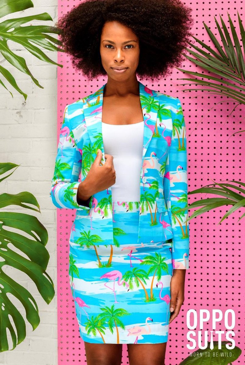 OppoSuits Flamingirl - Vrouwen Kostuum - Gekleurd - Carnaval - Maat 42