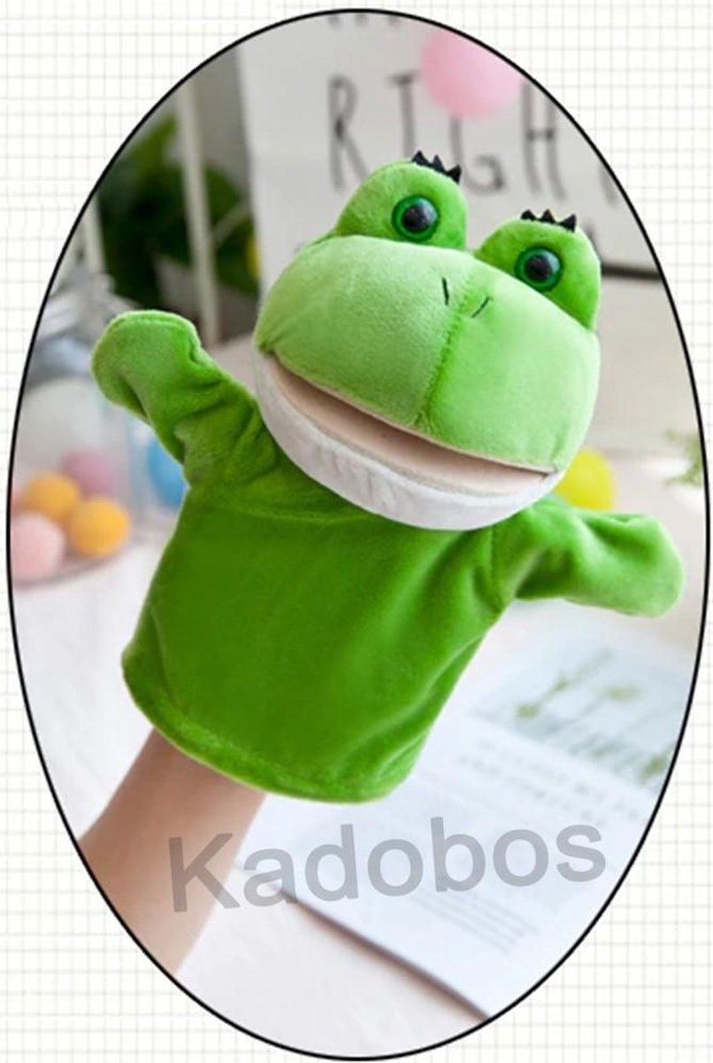 Pluche handpop kikker voor kinderen