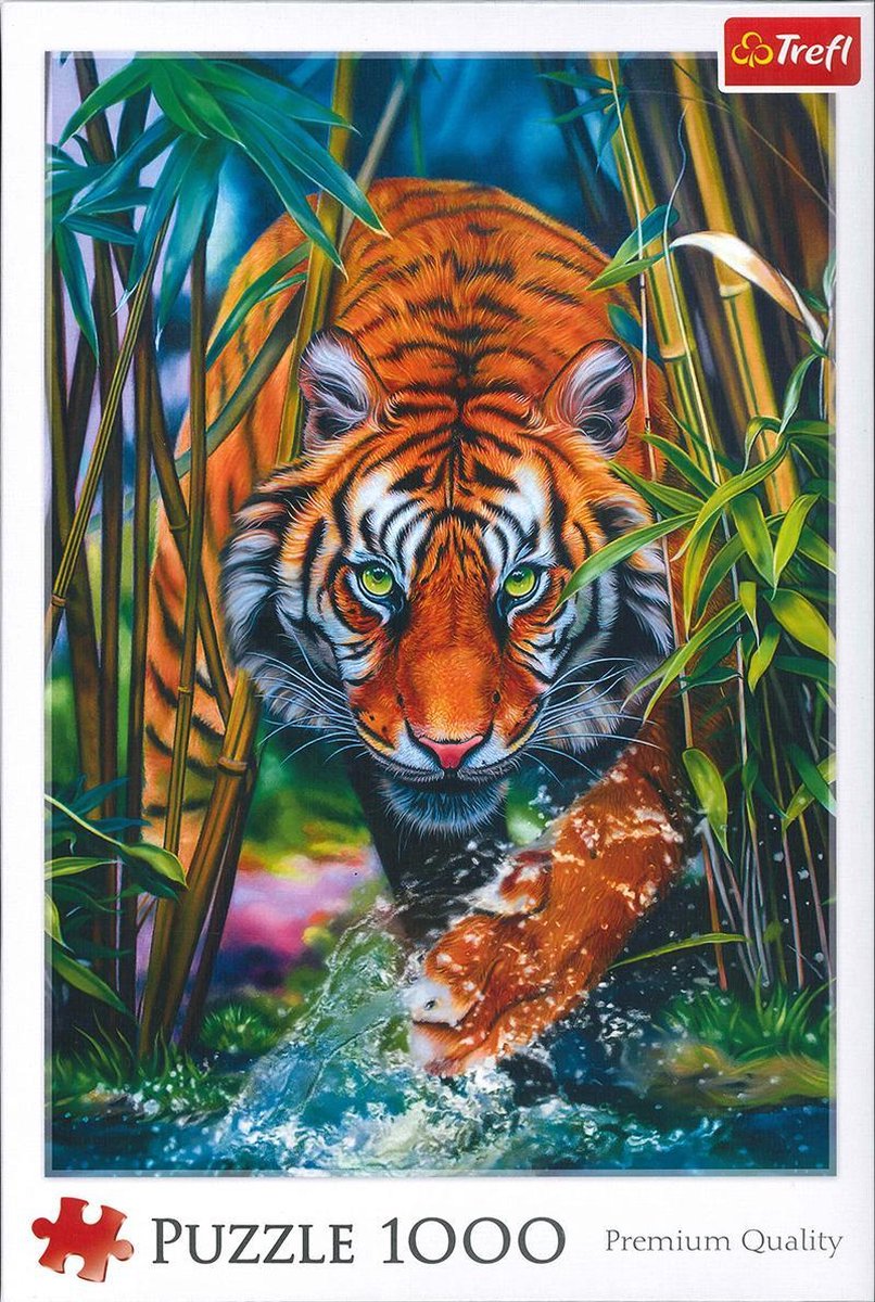 Trefl - Puzzle 1000 pc - Grasping tiger (10528)
