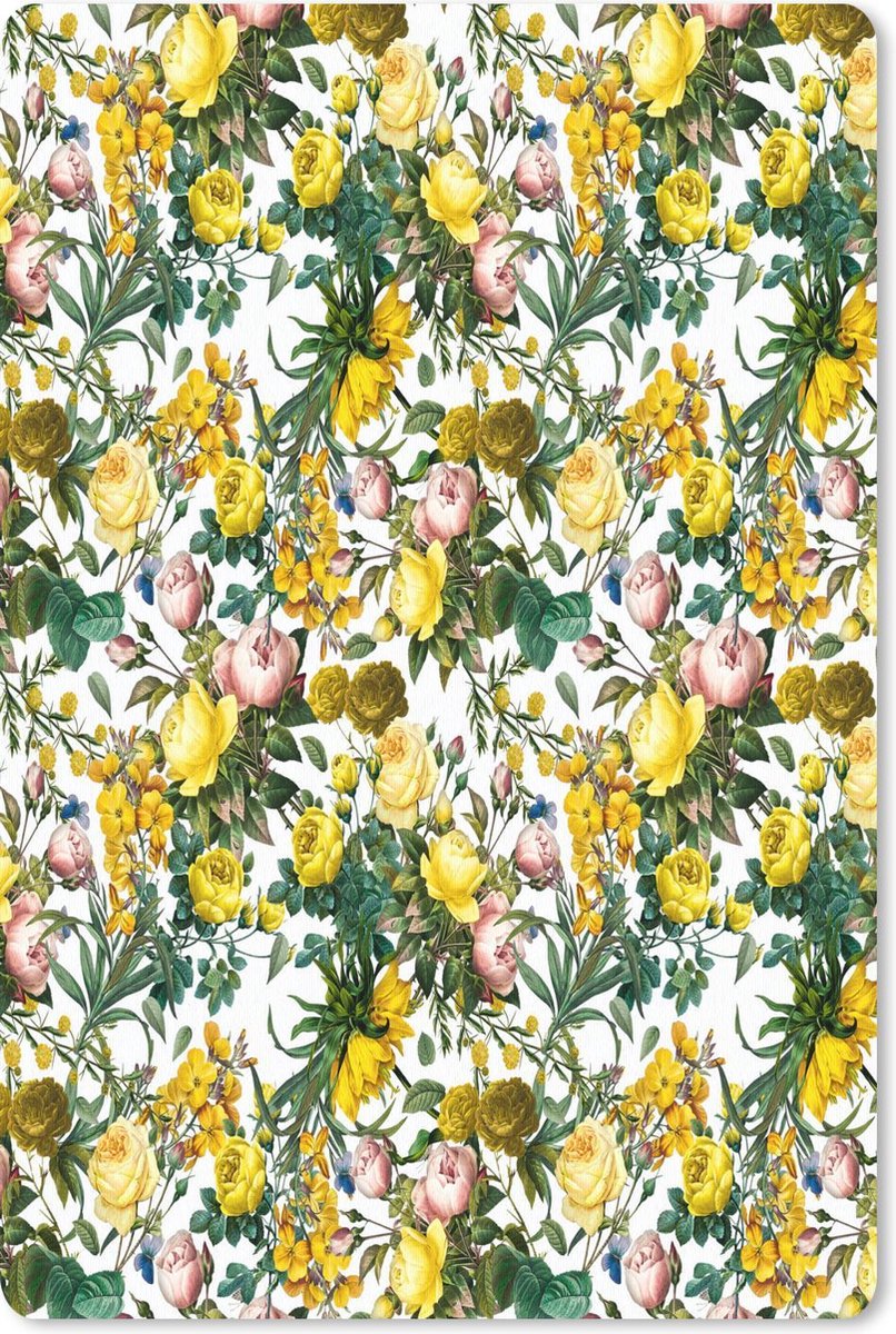 Muismat - Mousepad - Bloemen - Rozen - Geel - 40x60 cm