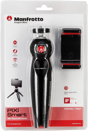 Manfrotto mini tripod en phone clamp