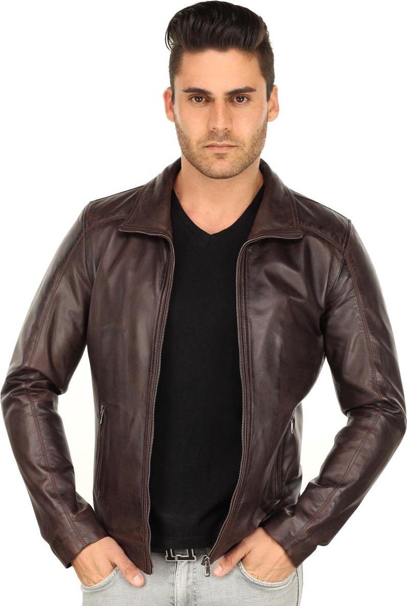 Versano Austin Leren Heren Jas Heren Jack XXL - Bruin