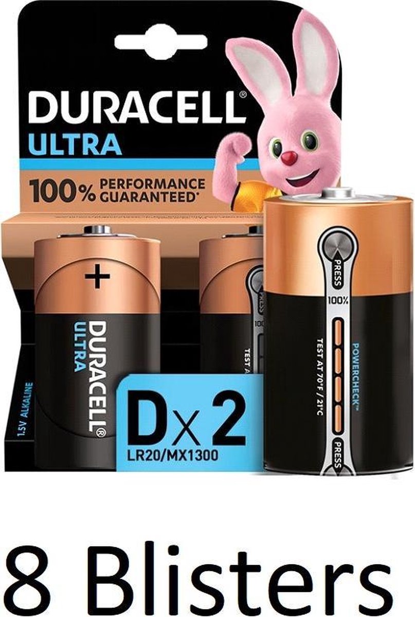 Duracell Ultra alkaline D-batterijen – 16 stuks