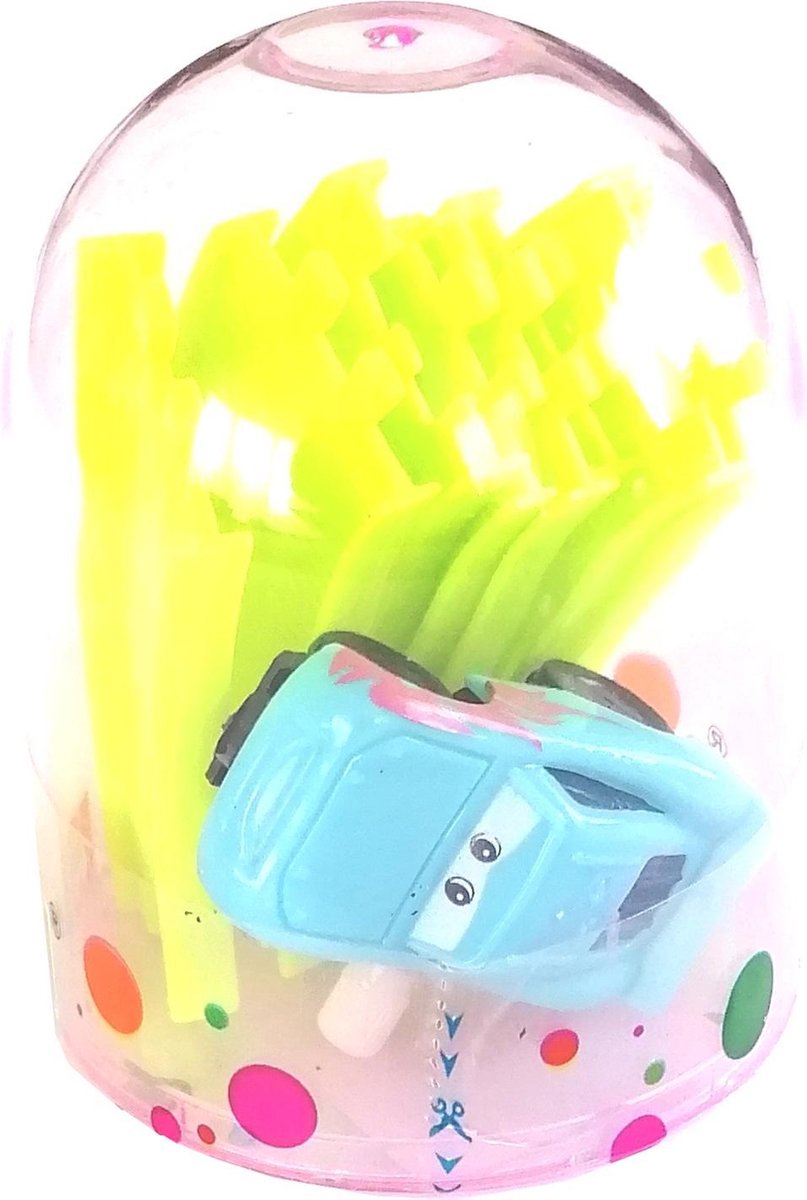 Robetoy Auto Met Racebaan Jongens 7 Cm Geel/blauw 9-delig