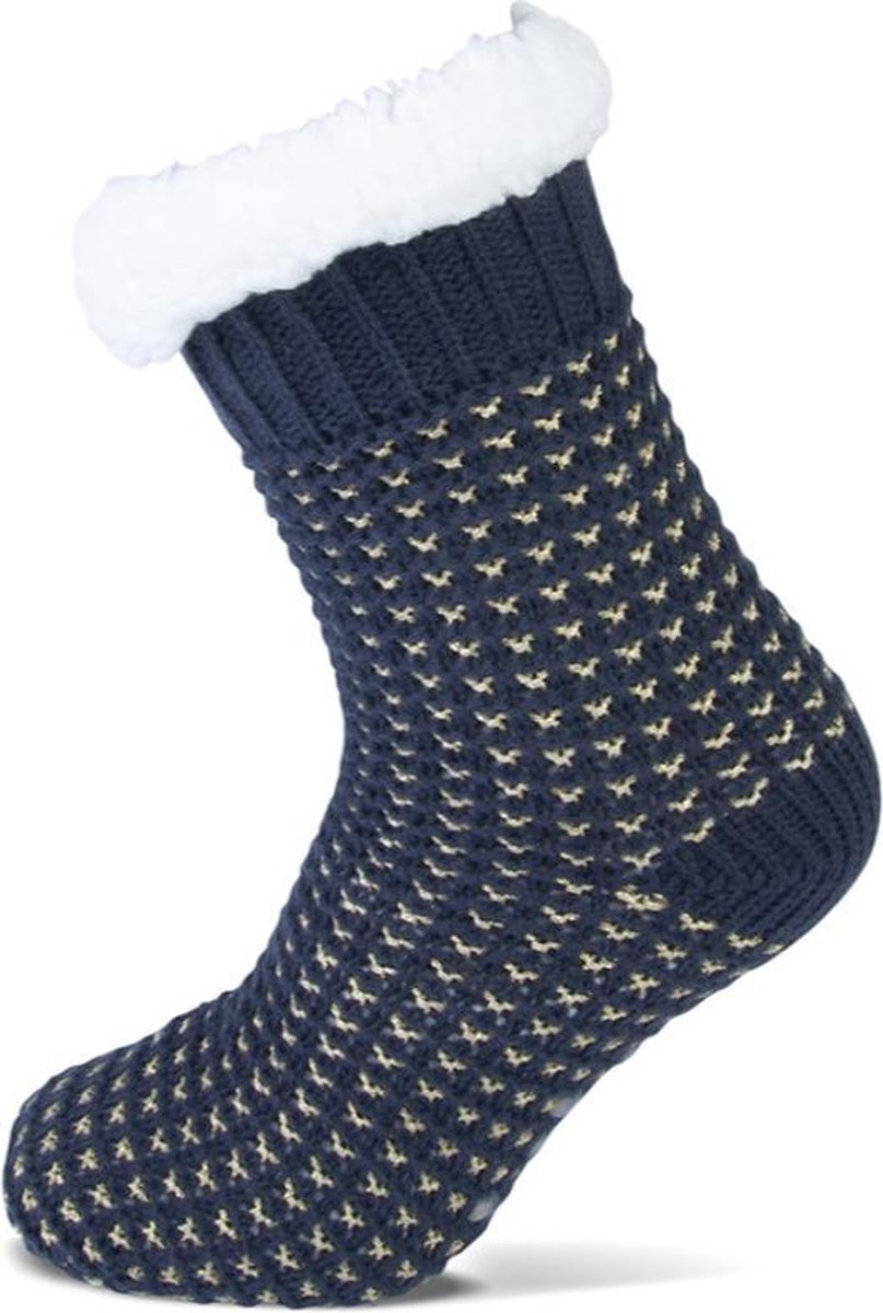 Homesocks anti slip sokken Golden dots - Marine  - 42